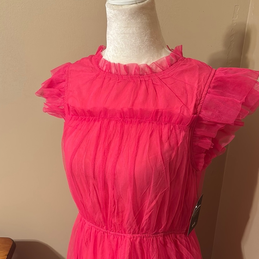 Pink Ruffled Tiered Mini Sundress - Picture 4 of 5